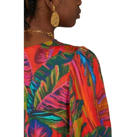 💕FARM RIO💕 Urban Jungle Midi Dress ~ XS NWT - Picture 7 of 16